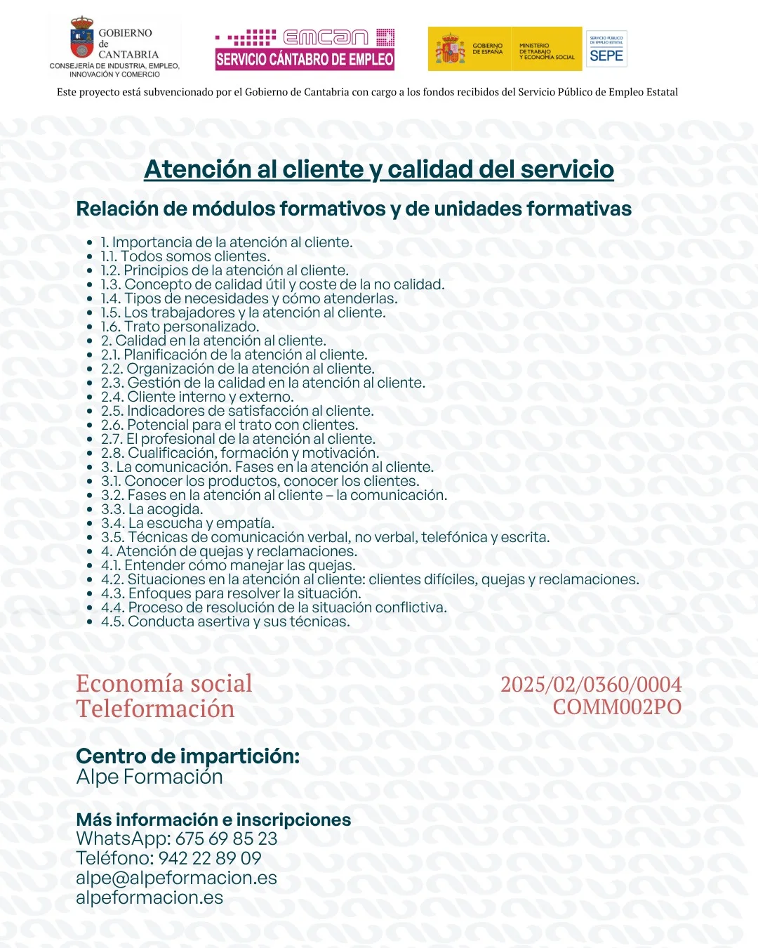 ATENCIÓN AL CLIENTE Y CALIDAD DEL SERVICIO