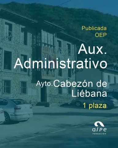 Nueva plaza pública en Cabezón de Liébana: Auxiliar Administrativo C2