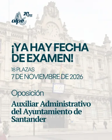 Auxiliar Administrativo del Ayuntamiento de Santander: fecha del primer examen de las 18 plazas convocadas