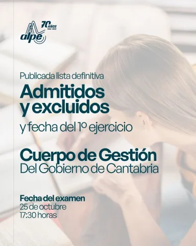 Publicada la lista definitiva de admitidos y la fecha del examen de Gestión de la Administración de Cantabria