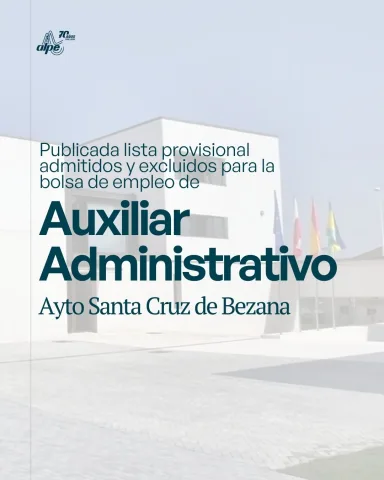 Publicada lista provisional de admitidos y excluidos para la bolsa de Auxiliar Administrativo C2 en Santa Cruz de Bezana