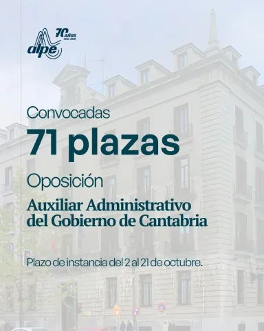 Convocadas 71 plazas de Auxiliar Administrativo en Cantabria