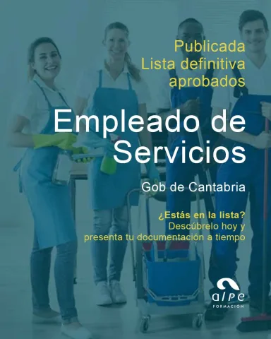 Publicada la lista definitiva de aprobados para Empleado de Servicios en Cantabria