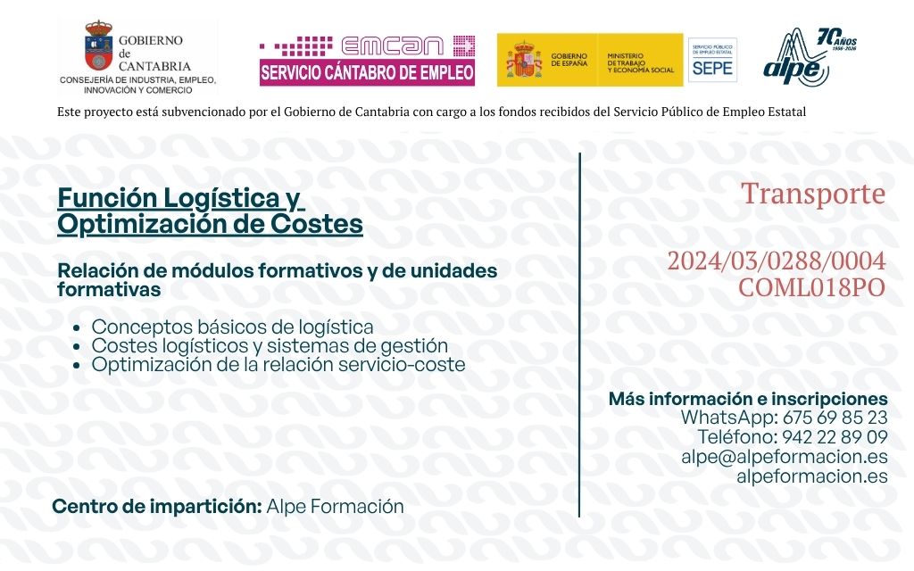 Función Logística y Optimización de Costes