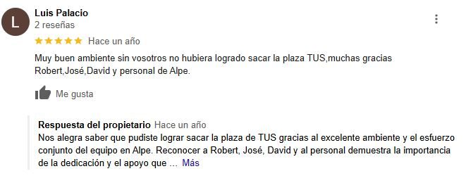 Aula de Alpe Formación preparando estudiantes para oposiciones TUS