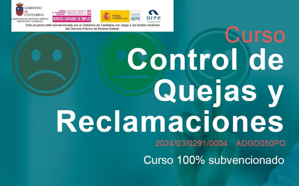 Curso: Control de Quejas y Reclamaciones (ADGD050PO)