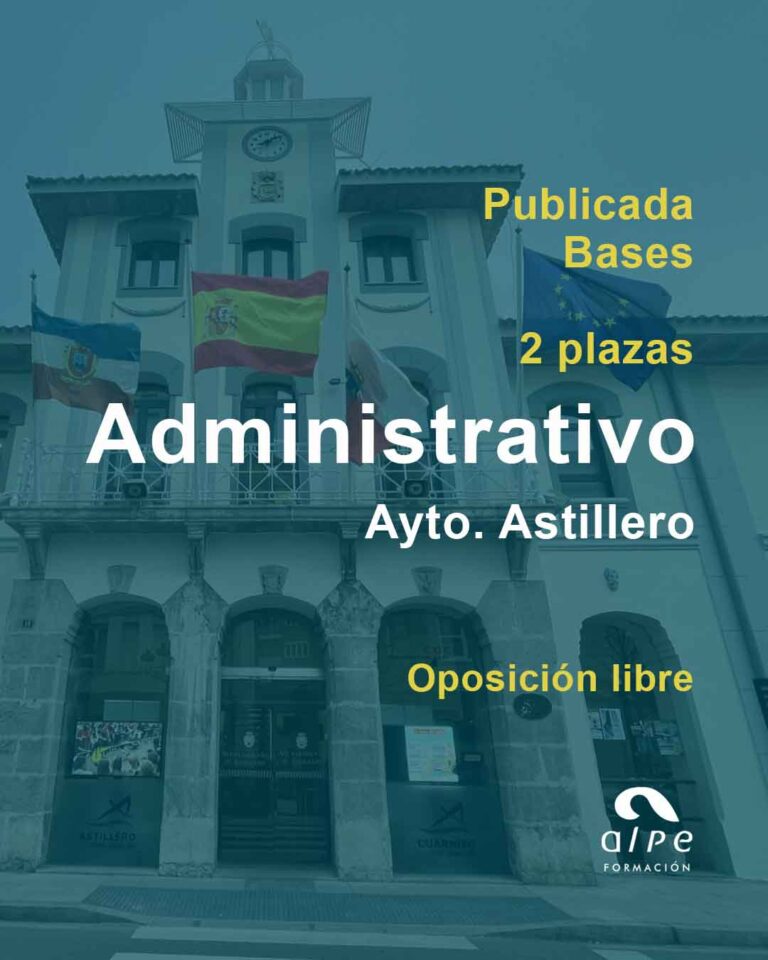 Publicadas las bases reguladoras para 2 plazas de Administrativo/a en el Ayuntamiento de Astillero
