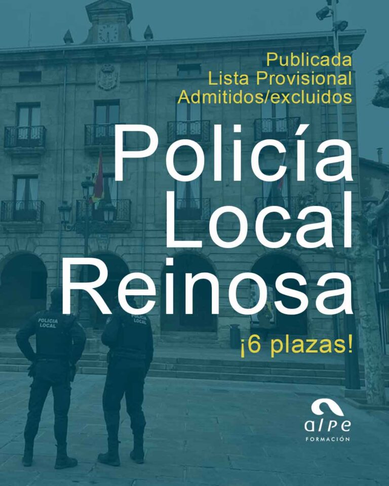 Publicada la lista provisional de admitidos y excluidos en la oposición de Policía Local de Reinosa. 6 Plazas