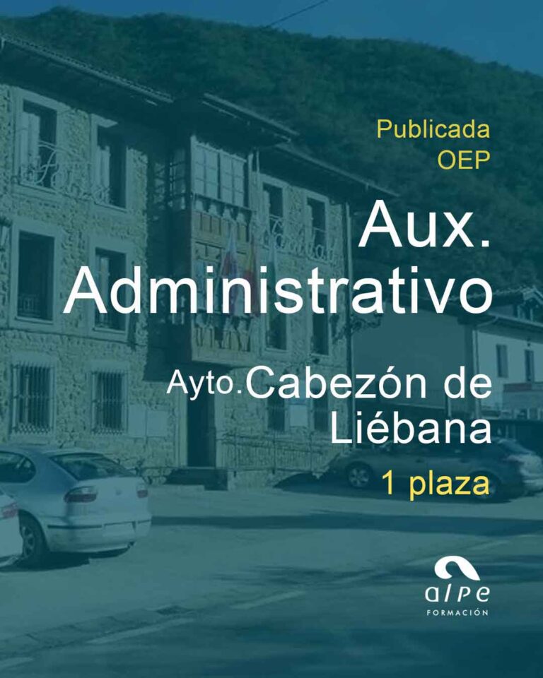 Nueva plaza pública en Cabezón de Liébana: Auxiliar Administrativo C2