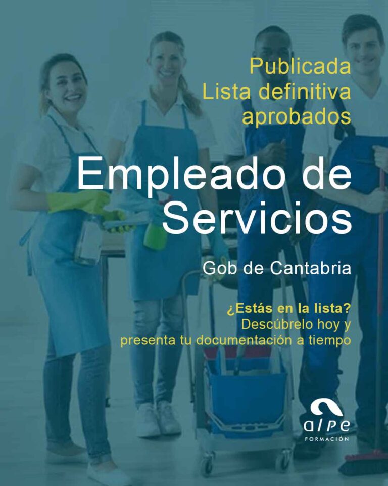 Publicada la lista definitiva de aprobados para Empleado de Servicios en Cantabria